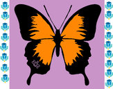 Dibujo Mariposa con alas negras pintado por chiq