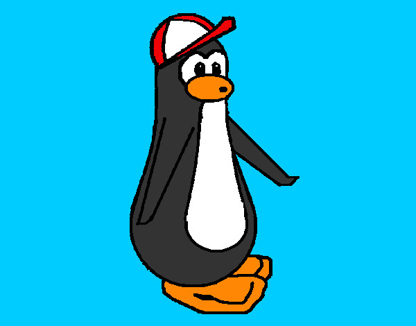 Dibujo Pingüino con gorra pintado por crisaba