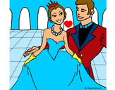 Dibujo Princesa y príncipe en el baile pintado por barbi1