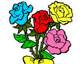 Dibujo Ramo de rosas pintado por dibujin