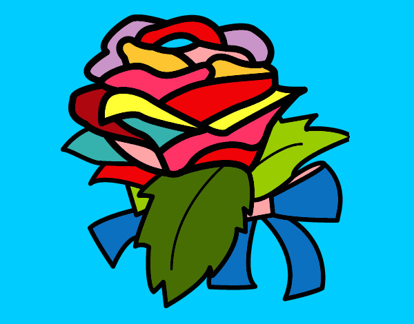 Dibujo Rosa, flor pintado por solsticio