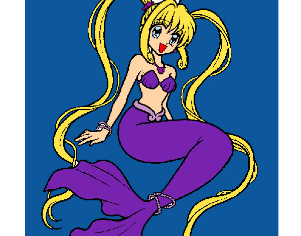 Dibujo Sirena con perlas pintado por mariaisa74