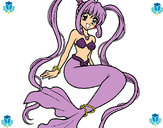 Dibujo Sirena con perlas pintado por simuna