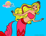 Dibujo Sirena nadando pintado por barbi1