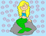 Dibujo Sirena sentada en una roca pintado por  katrina80