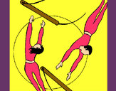 Dibujo Trapecistas saltando pintado por alba1326