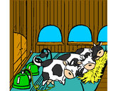 Dibujo Vacas en el establo pintado por mariana233