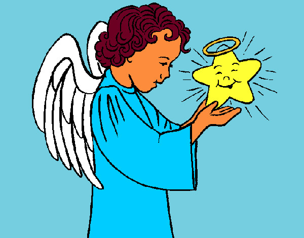 Dibujo Ángel y estrella pintado por sandramb