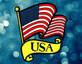 Dibujo Bandera de los Estados Unidos pintado por bianque