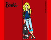 Dibujo Barbie con cazadora de cuadros pintado por Anna-Ines