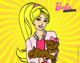 Dibujo Barbie con su linda gatita pintado por irenehindi