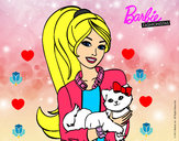 Dibujo Barbie con su linda gatita pintado por Niicolle 