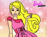 Dibujo Barbie con su vestido con lazo pintado por arletitta