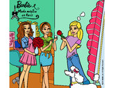 Dibujo Barbie de compras con sus amigas pintado por Lin187
