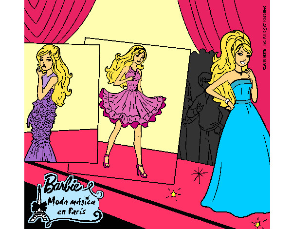 Dibujo Barbie, desfilando por la pasarela pintado por Lin187