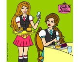 Dibujo Barbie en la hamburguesería pintado por e1p2r3