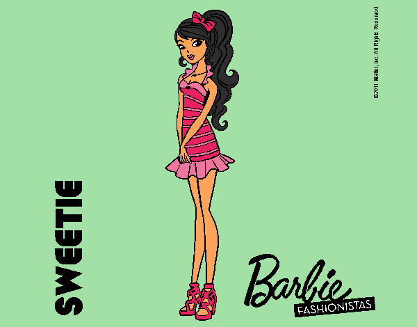 Dibujo Barbie Fashionista 6 pintado por Lin187