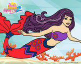 Dibujo Barbie sirena pintado por Flora1