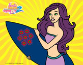 Dibujo Barbie va a surfear pintado por Flora1