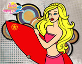 Dibujo Barbie va a surfear pintado por IsaEscrich