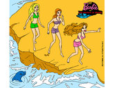 Dibujo Barbie y sus amigas en la playa pintado por queyla