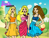 Dibujo Barbie y sus amigas vestidas de fiesta pintado por sarah-blue
