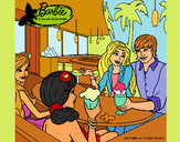 Dibujo Barbie y sus amigos en la heladería pintado por Lin187