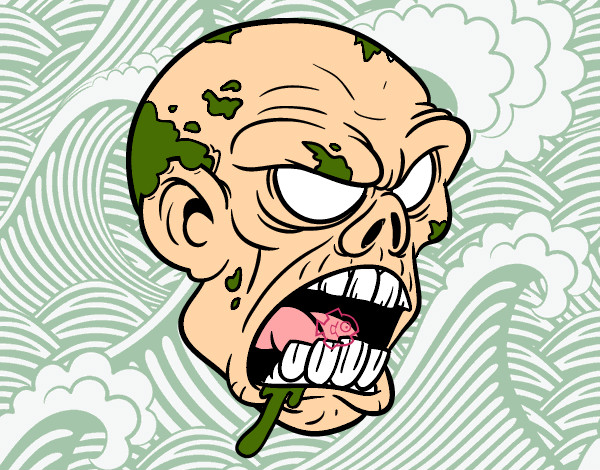 Dibujo Cabeza de zombi pintado por jgsv