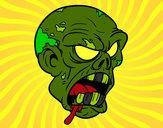 Dibujo Cabeza de zombi pintado por sakap