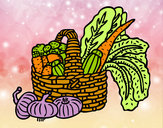 Dibujo Cesta de verduras pintado por klarianyel