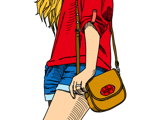 Dibujo Chica con bolso pintado por andriusRM