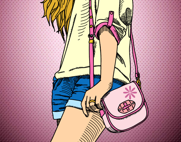 Dibujo Chica con bolso pintado por britani1