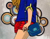 Dibujo Chica con bolso pintado por haize