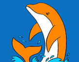 Dibujo Delfín chapoteando pintado por yare
