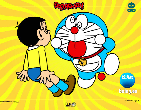 Dibujo Doraemon y Nobita pintado por zule