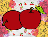 Dibujo Dos manzanas pintado por rosalie