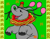 Dibujo Elefante con 3 globos pintado por uvita888