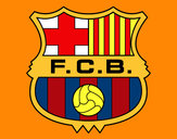 Dibujo Escudo del F.C. Barcelona pintado por crisaba