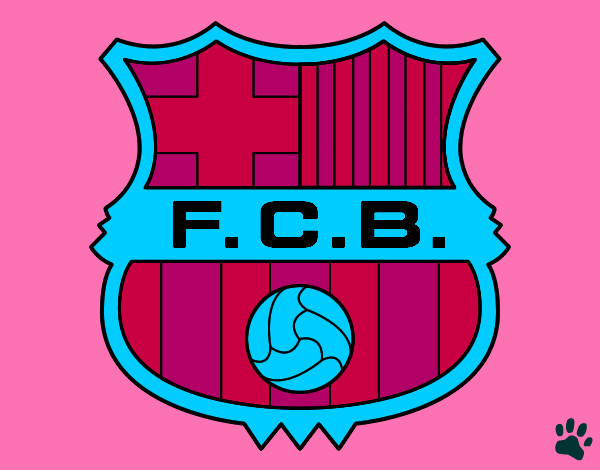 Dibujo Escudo del F.C. Barcelona pintado por CrisGuay