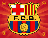 Dibujo Escudo del F.C. Barcelona pintado por futbolero