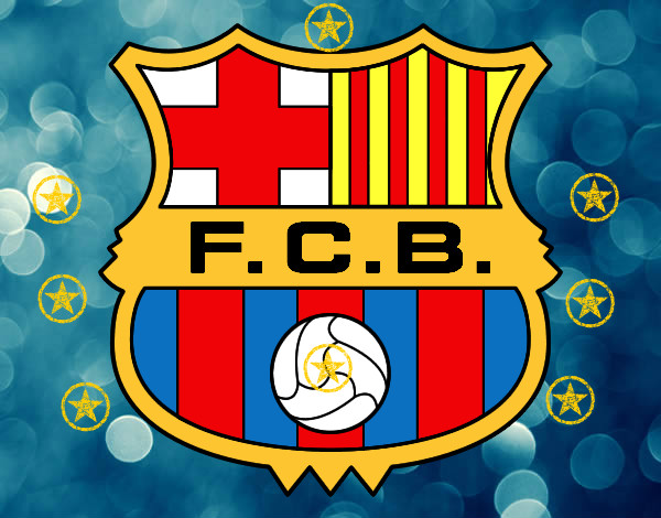 Dibujo Escudo del F.C. Barcelona pintado por nacor