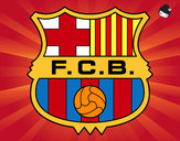 Dibujo Escudo del F.C. Barcelona pintado por zule