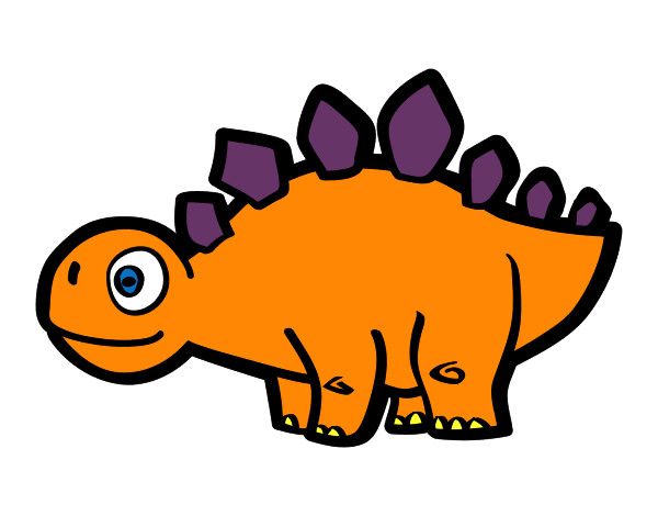 Dibujo Estegosaurio joven pintado por chase