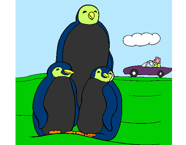 Dibujo Familia pingüino pintado por Andy777