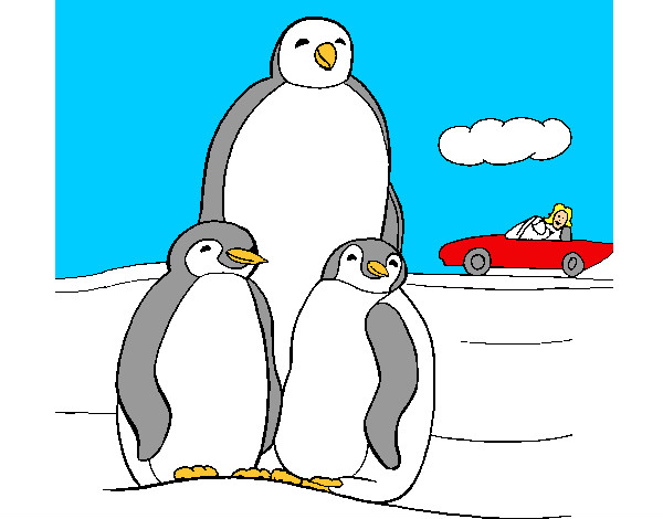 Dibujo Familia pingüino pintado por Guadita