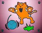 Dibujo Gato juguetón pintado por pacita2001