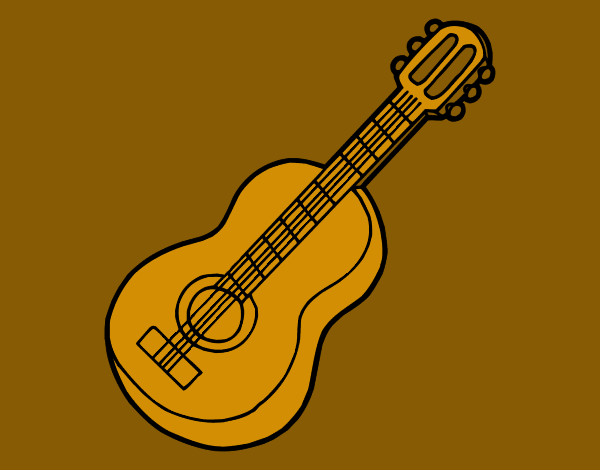Dibujo Guitarra clásica pintado por braulio