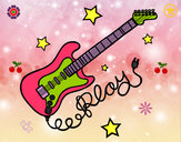 Dibujo Guitarra y estrellas pintado por  natiagus