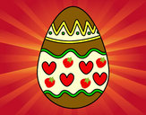 Dibujo Huevo con corazones pintado por queyla