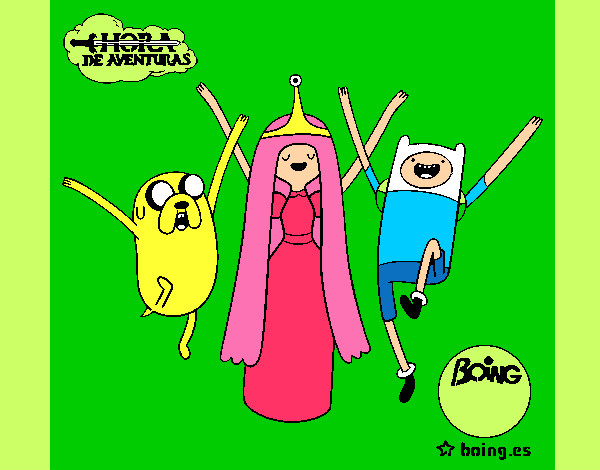 Dibujo Jake, Princesa Chicle y Finn pintado por Ultralili2